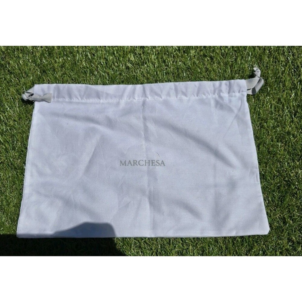 Marchesa White Dust Bag Drawstring 9” X 13” Purse Shoe Bag